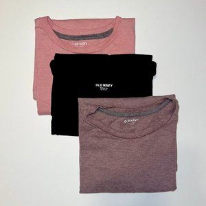 Set of 3 Old Navy Basic Tees Boys Size XL (14-16) in Black, Salmon, and Burgundy